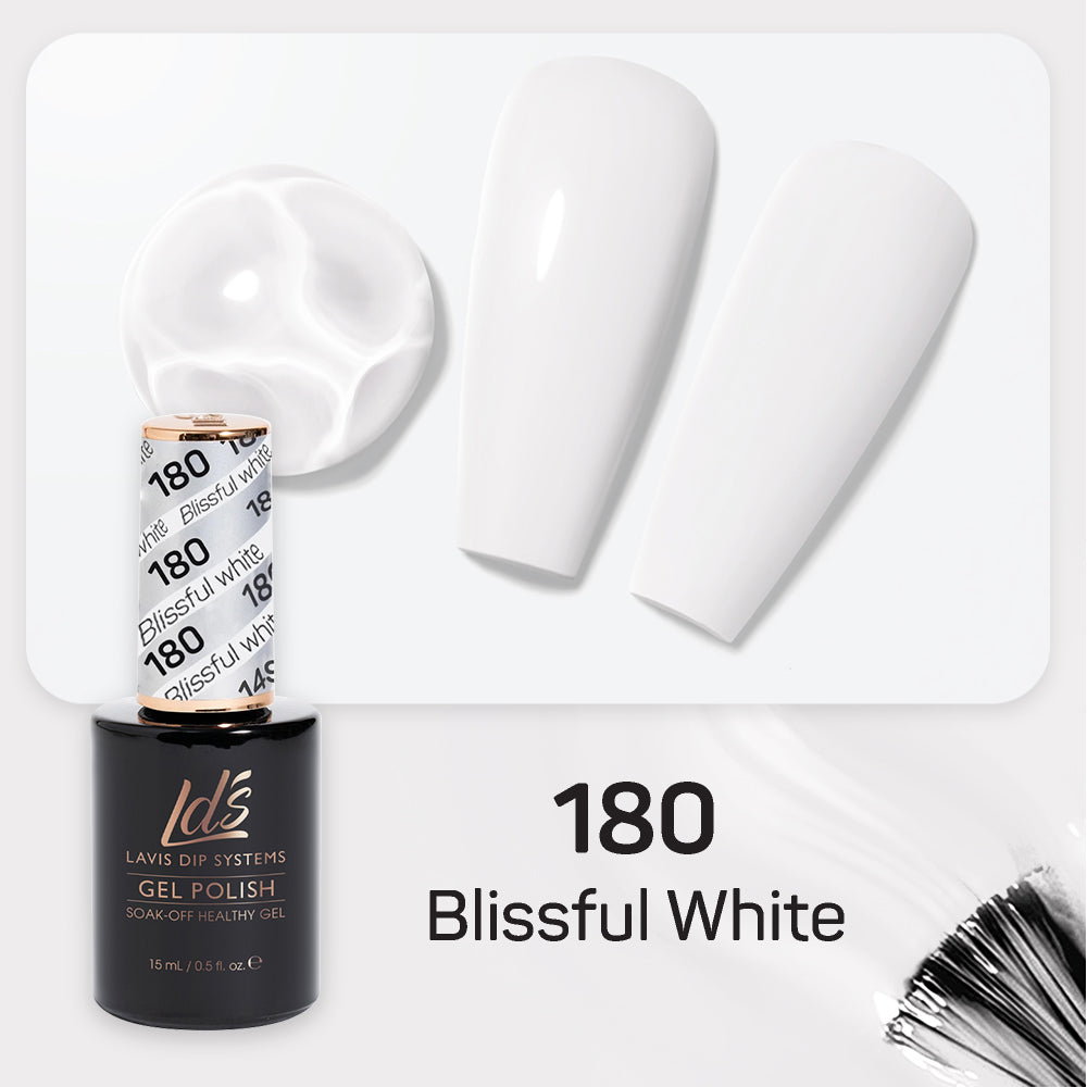 LDS 180 Blissful White - LDS Gel Polish & Matching Nail Lacquer Duo Set - 0.5oz