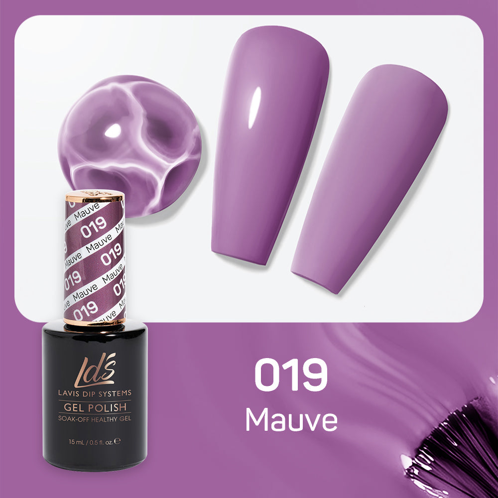 LDS 019 Mauve - LDS Gel Polish & Matching Nail Lacquer Duo Set - 0.5oz