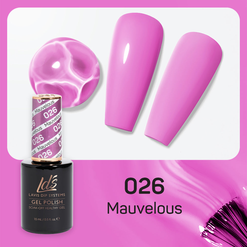 LDS 026 Mauvelous - LDS Gel Polish & Matching Nail Lacquer Duo Set - 0.5oz