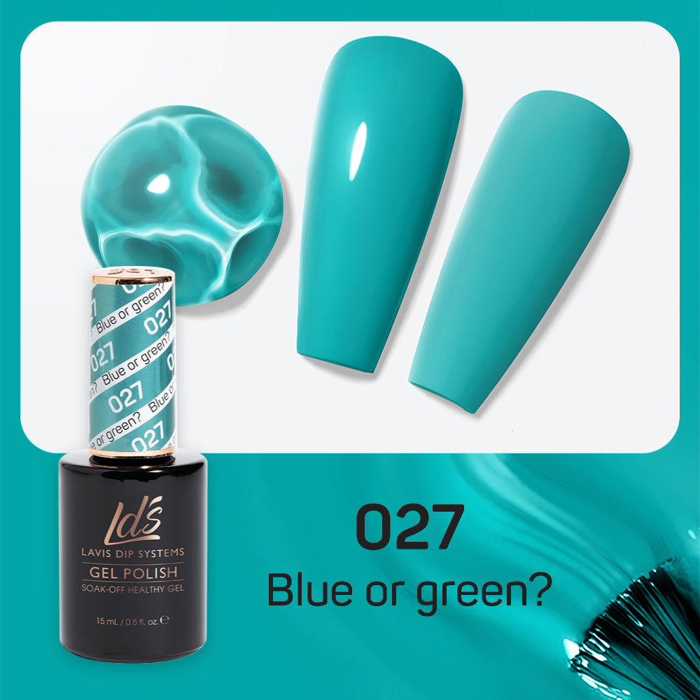 LDS 027 Blue Or Green - LDS Gel Polish & Matching Nail Lacquer Duo Set - 0.5oz