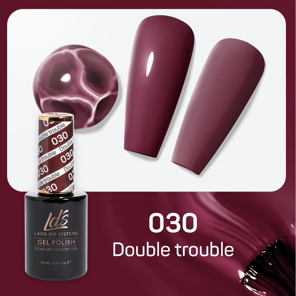 LDS 030 Double Trouble - LDS Gel Polish & Matching Nail Lacquer Duo Set - 0.5oz