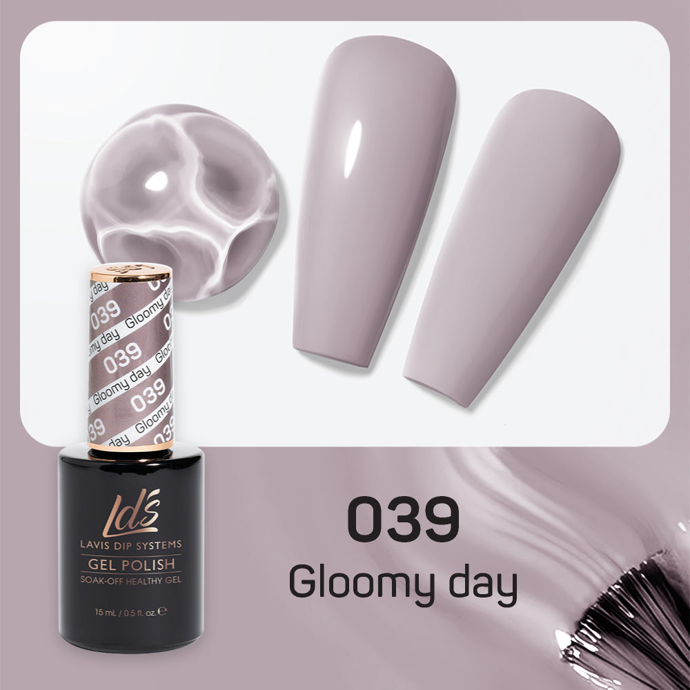 LDS 039 Gloomy Day - LDS Gel Polish & Matching Nail Lacquer Duo Set - 0.5oz