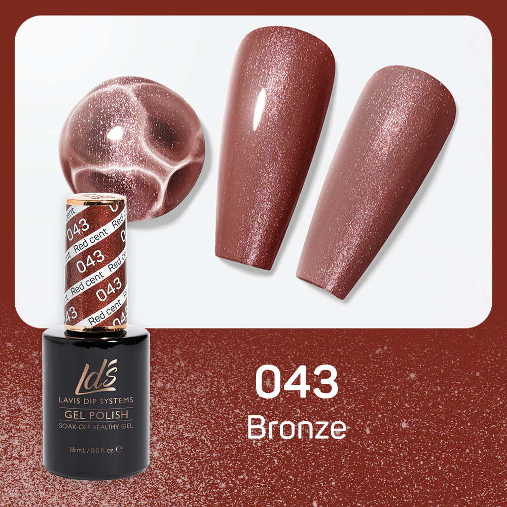 LDS 043 Bronze - LDS Gel Polish & Matching Nail Lacquer Duo Set - 0.5oz