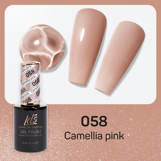 LDS 058 Camellia Pink - LDS Gel Polish & Matching Nail Lacquer Duo Set - 0.5oz