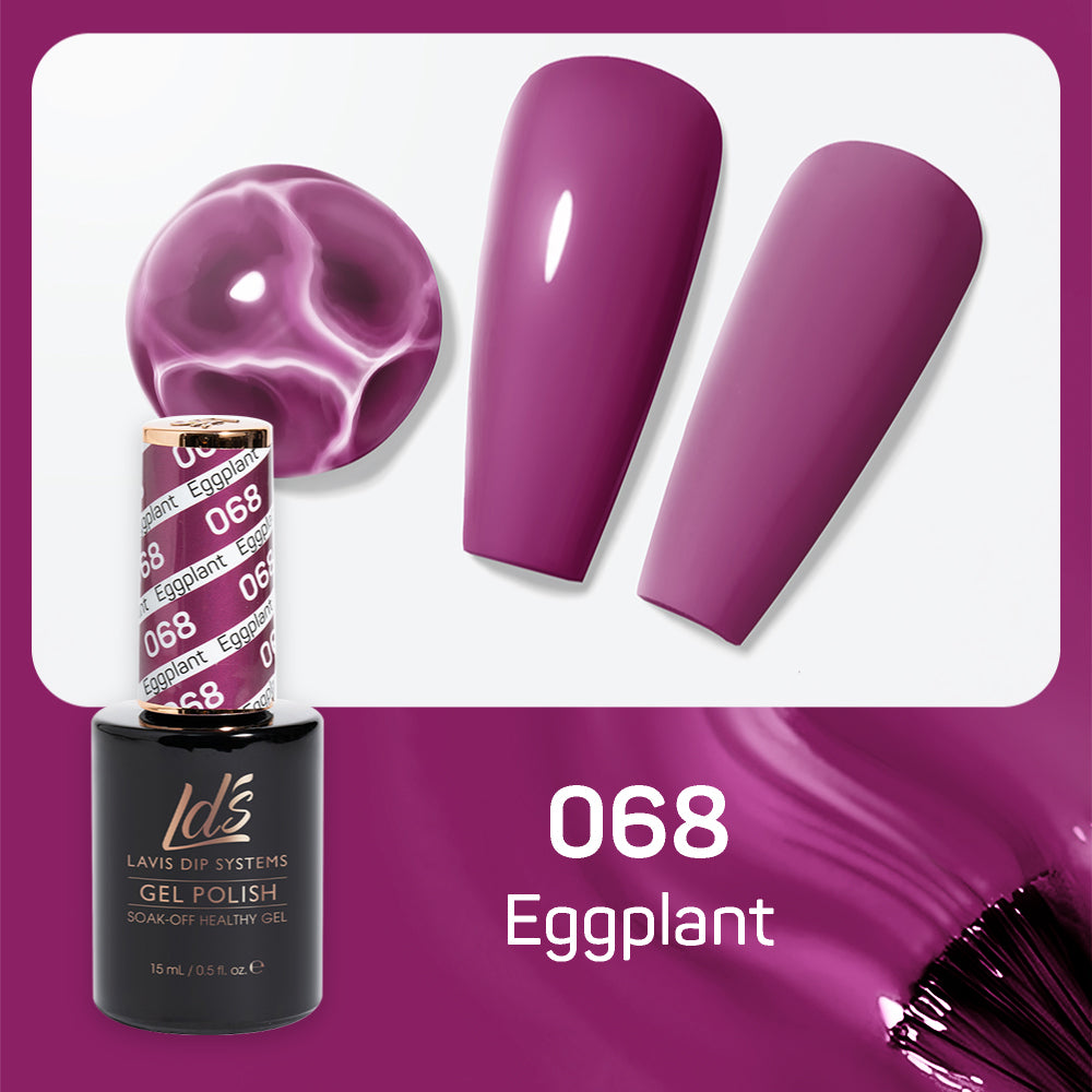 LDS 068 Eggplant - LDS Gel Polish & Matching Nail Lacquer Duo Set - 0.5oz