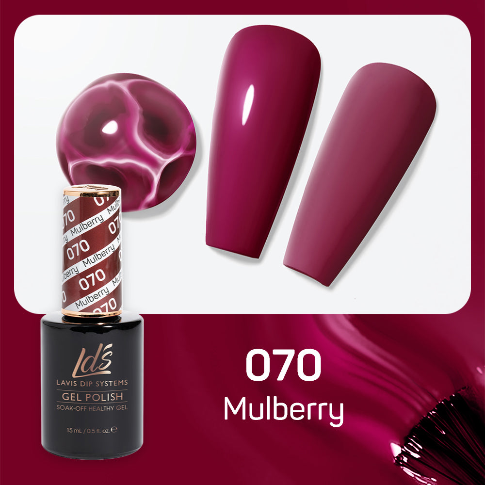 LDS 070 Mulberry - LDS Gel Polish & Matching Nail Lacquer Duo Set - 0.5oz