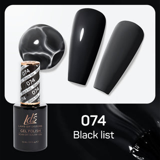 LDS 074 Black List - LDS Gel Polish & Matching Nail Lacquer Duo Set - 0.5oz