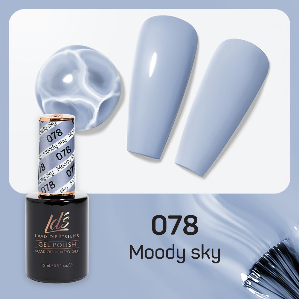 LDS 078 Moody Sky - LDS Gel Polish & Matching Nail Lacquer Duo Set - 0.5oz
