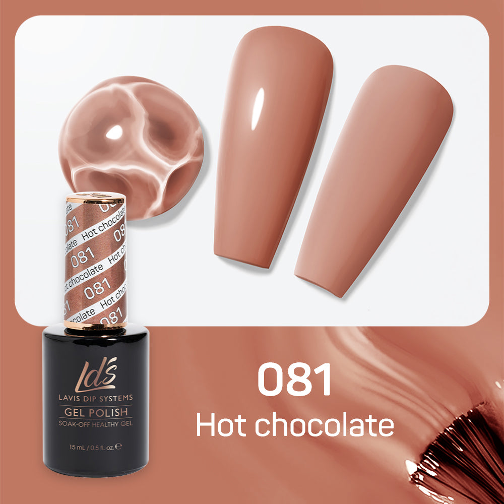 LDS 081 Hot Chocolate - LDS Gel Polish & Matching Nail Lacquer Duo Set - 0.5oz