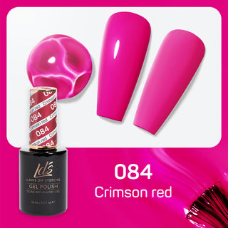 LDS 084 Crimson Red - LDS Gel Polish & Matching Nail Lacquer Duo Set - 0.5oz