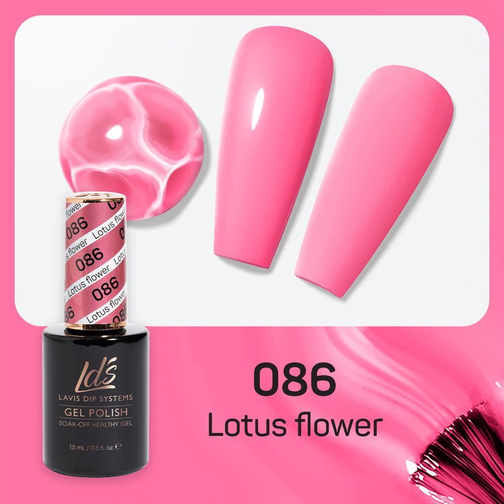 LDS 086 Lotus Flower - LDS Gel Polish & Matching Nail Lacquer Duo Set - 0.5oz