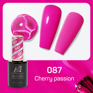 LDS 087 Cherry Passion - LDS Gel Polish & Matching Nail Lacquer Duo Set - 0.5oz
