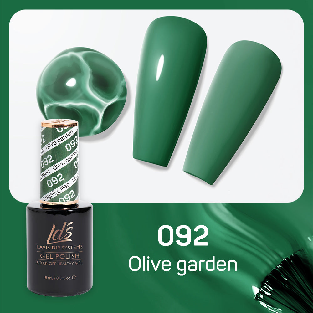 LDS 092 Olive Garden - LDS Gel Polish & Matching Nail Lacquer Duo Set - 0.5oz
