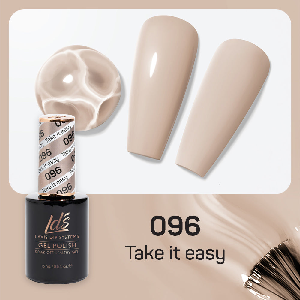 LDS 096 Take It Easy - LDS Gel Polish & Matching Nail Lacquer Duo Set - 0.5oz