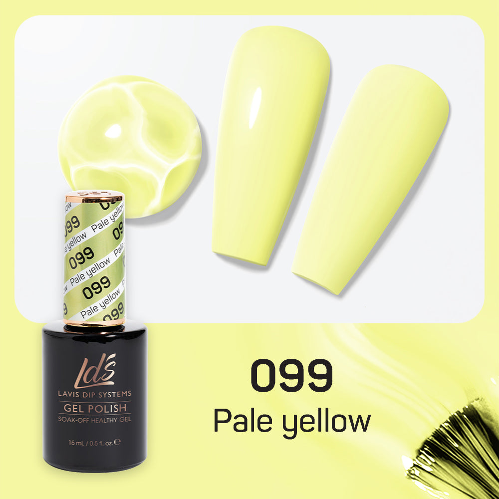 LDS 099 Pale Yellow - LDS Gel Polish & Matching Nail Lacquer Duo Set - 0.5oz