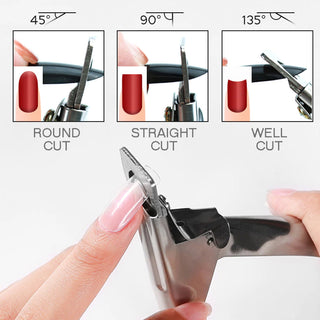 Fake Nail Tips Cutter Professional Clippers Straight Edge Acrylic Material Manicure Guillotine Cut False Nails Accessories Tool - Silver