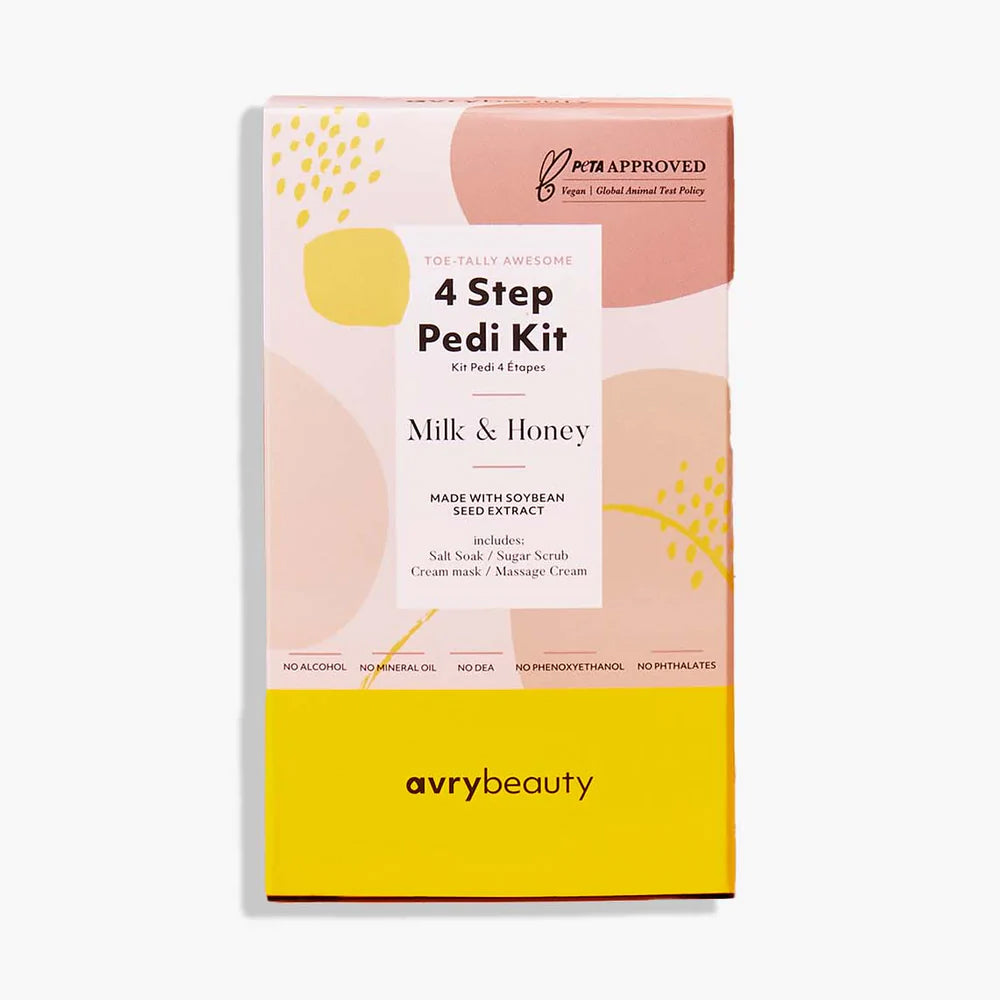 AVRY BEAUTY - 4 Steps Pedicure Kit - Milk & Honey