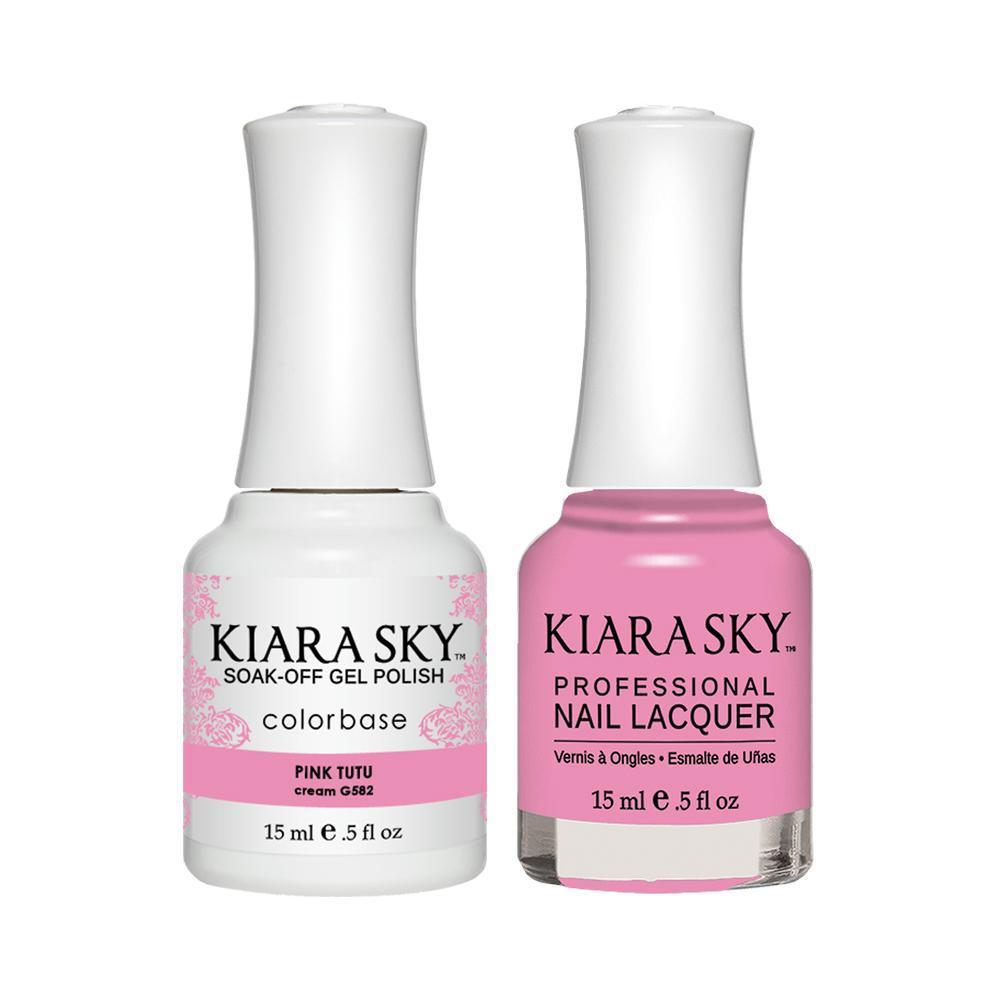 Kiara Sky 582 Pink Tutu - Kiara Sky Gel Polish & Matching Nail Lacquer Duo Set - 0.5oz