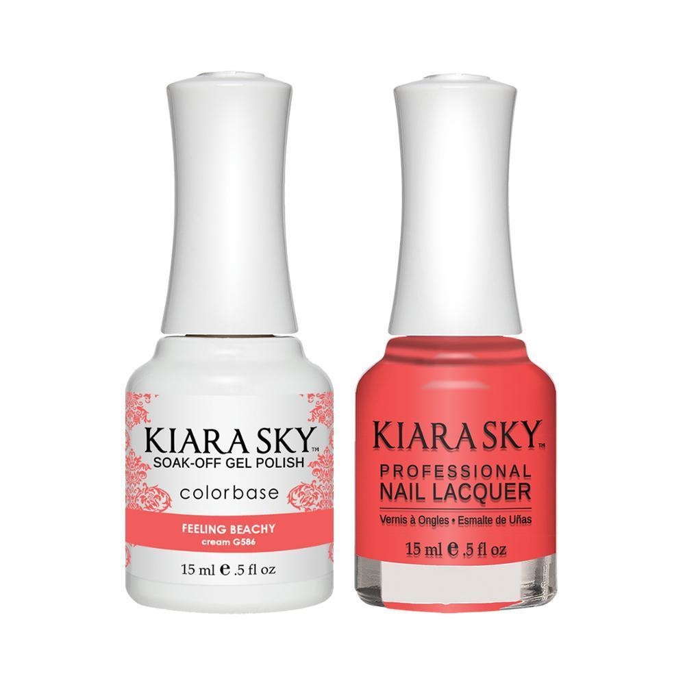 Kiara Sky 586 Feeling Beachy - Kiara Sky Gel Polish & Matching Nail Lacquer Duo Set - 0.5oz