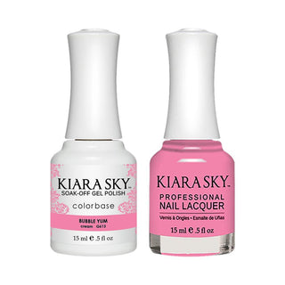 Kiara Sky 613 Bubble Yum - Kiara Sky Gel Polish & Matching Nail Lacquer Duo Set - 0.5oz