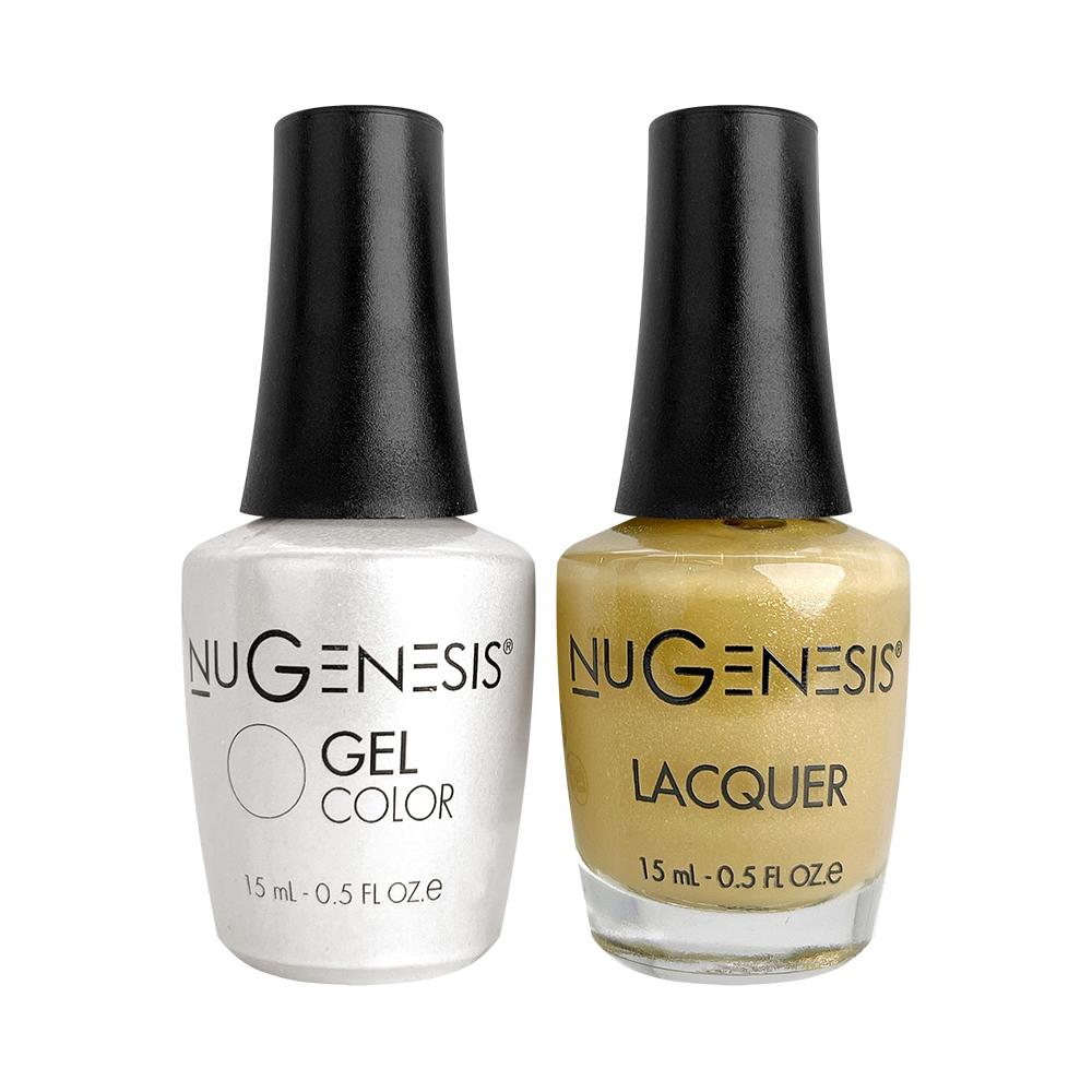 Nugenesis Gel Nail Polish Duo - 004 Gold Glitter Colors - Gold Dust
