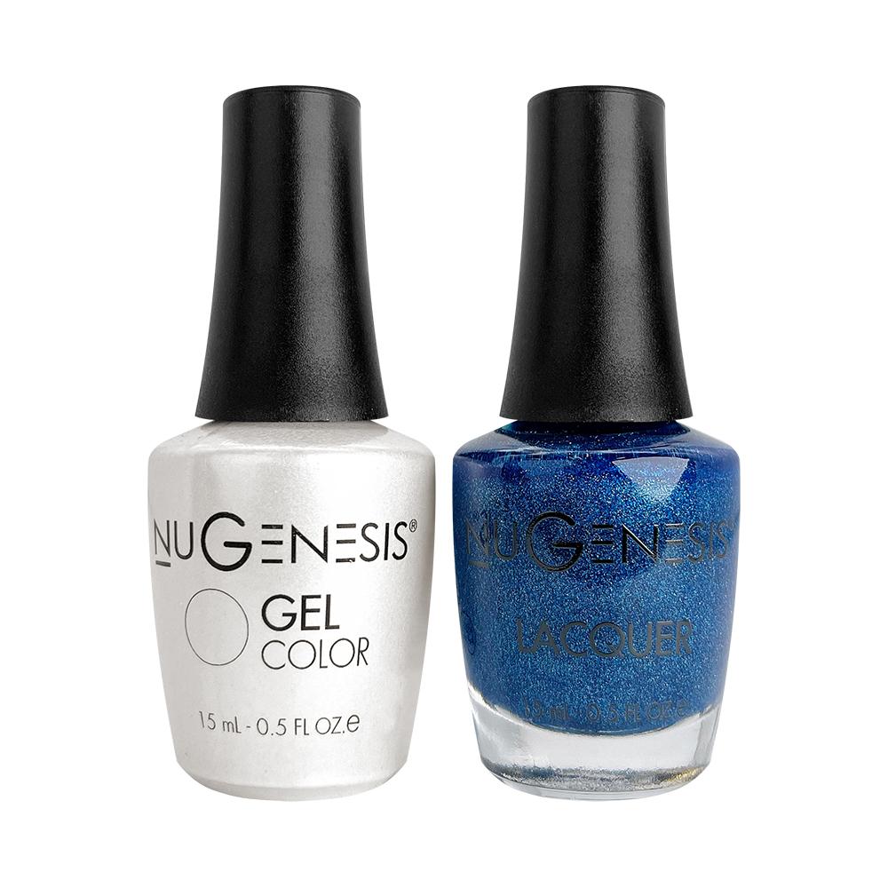 Nugenesis Gel Nail Polish Duo - 011 Glitter Blue Colors - Blue Suede Shoes