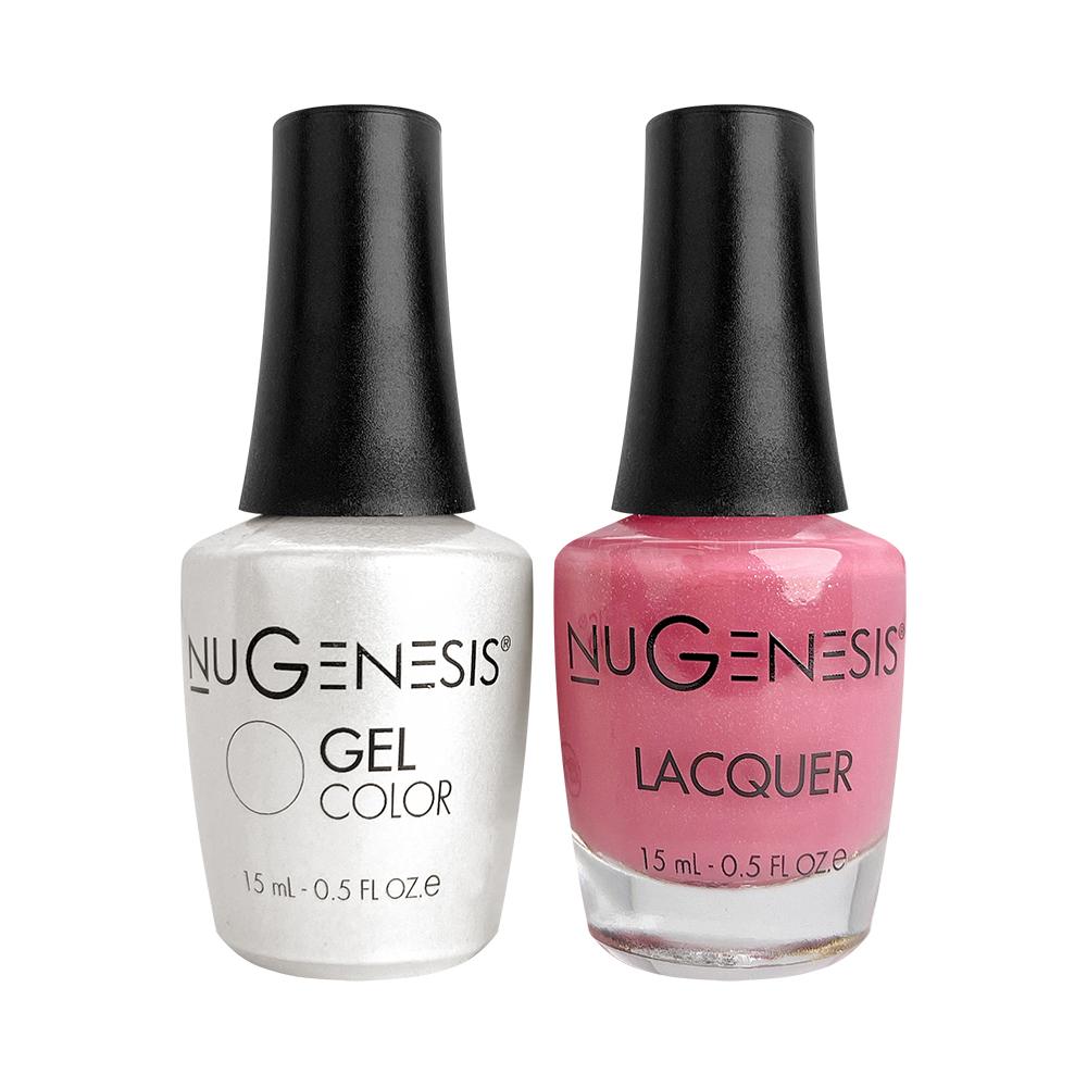 Nugenesis Gel Nail Polish Duo - 032 Pink Glitter Colors - Make A Wish