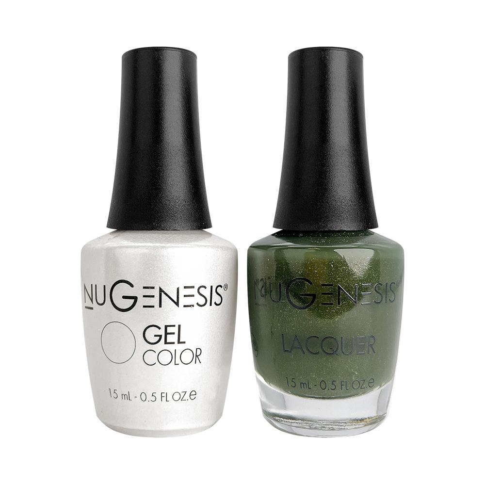 Nugenesis Gel Nail Polish Duo - 035 Green Glitter Colors - Emerald Envy