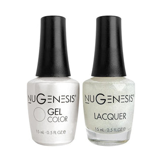 Nugenesis Gel Nail Polish Duo - 039 White Glitter Colors - Lady Luck