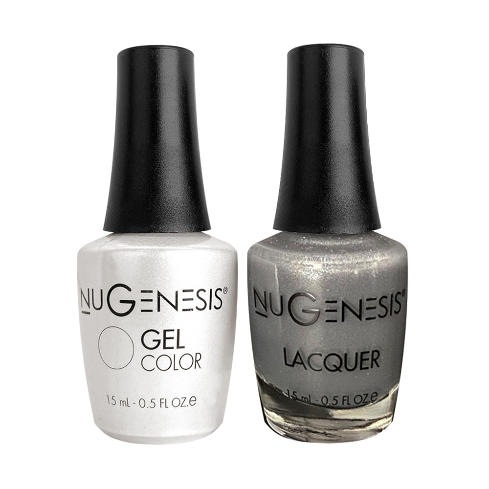 Nugenesis Gel Nail Polish Duo - 055 Glitter Gray Colors - Space Cadet