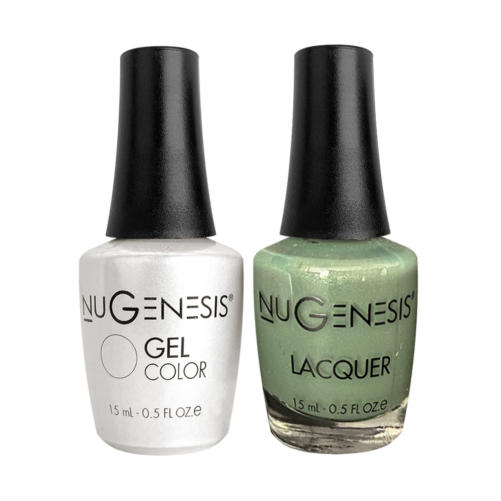 Nugenesis Gel Nail Polish Duo - 056 Green Glitter Colors - Venetian Green