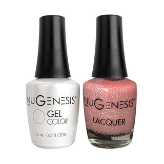 Nugenesis Gel Nail Polish Duo - 064 Pink Glitter Colors - Sweet Sixteen