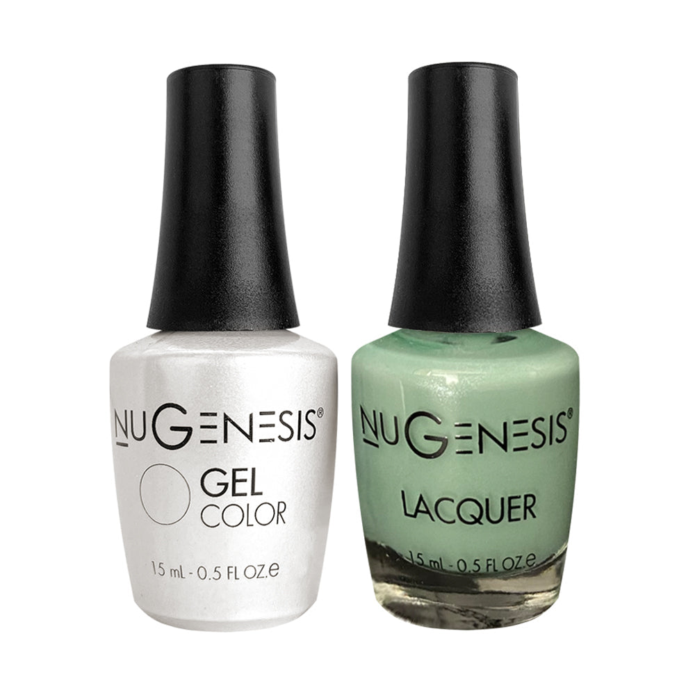 Nugenesis Gel Nail Polish Duo - 074 Mint Glitter Colors - Mint Julep