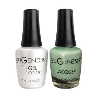 Nugenesis Gel Nail Polish Duo - 074 Mint Glitter Colors - Mint Julep