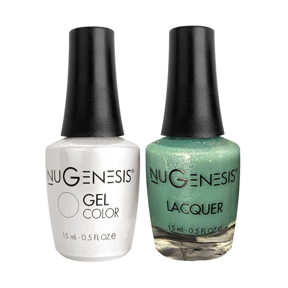 Nugenesis Gel Nail Polish Duo - 079 Green Glitter Colors - Green With Envy