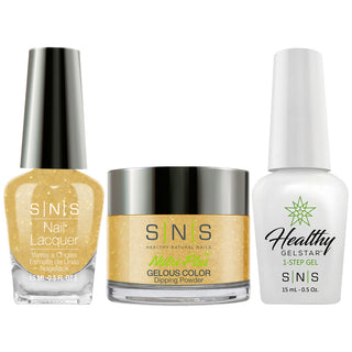 SNS 3 in 1 - NV20 Golden Swaths - Dip (1oz), Gel & Lacquer Matching