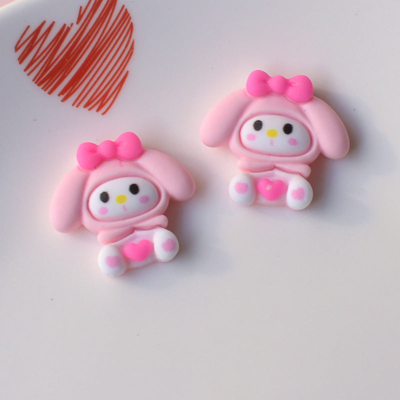 #357 2PCS Clay Sitting My Melody Nail Charm