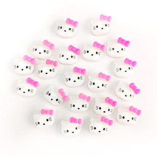 #406-408 2PCS Glittery Hello Kitty Head Charm