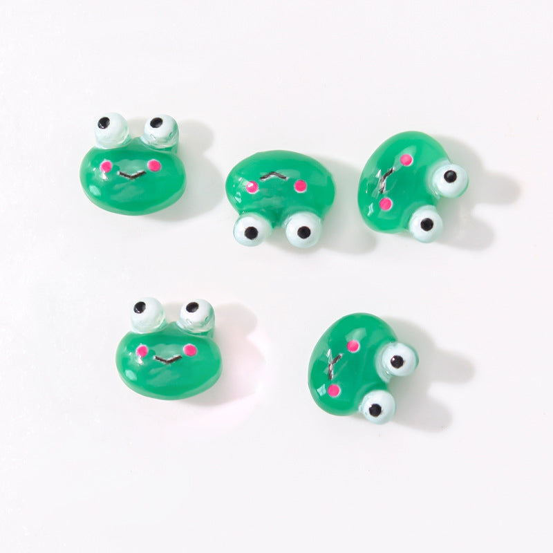 #424 2PCS Frog Head Nail Charm