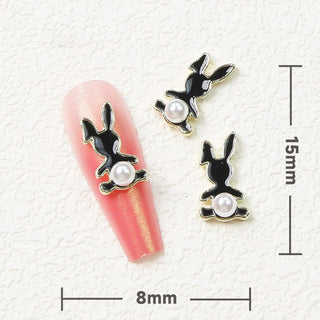 LX2 #130-131 2PCS Bunny Pear Tail Nail Charm