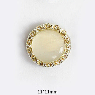 LX2 #055-064 2PCS Pearl Frame Circle Nail Charm