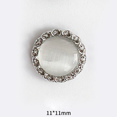 LX2 #055-064 2PCS Pearl Frame Circle Nail Charm