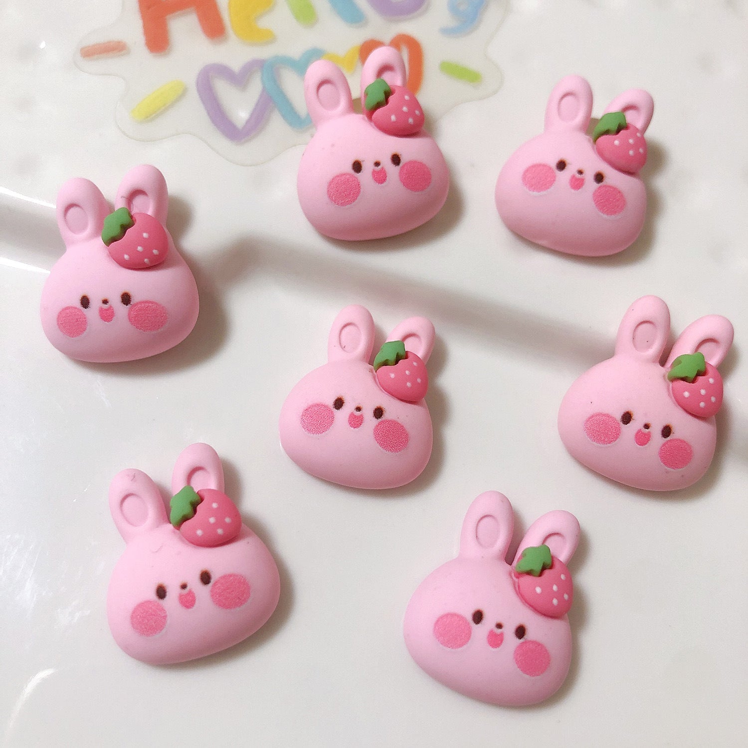 #425-426 2PCS Strawberry Rabbit Charm