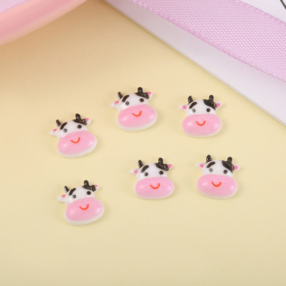 #208 2PCS Cow Head Nail Charm