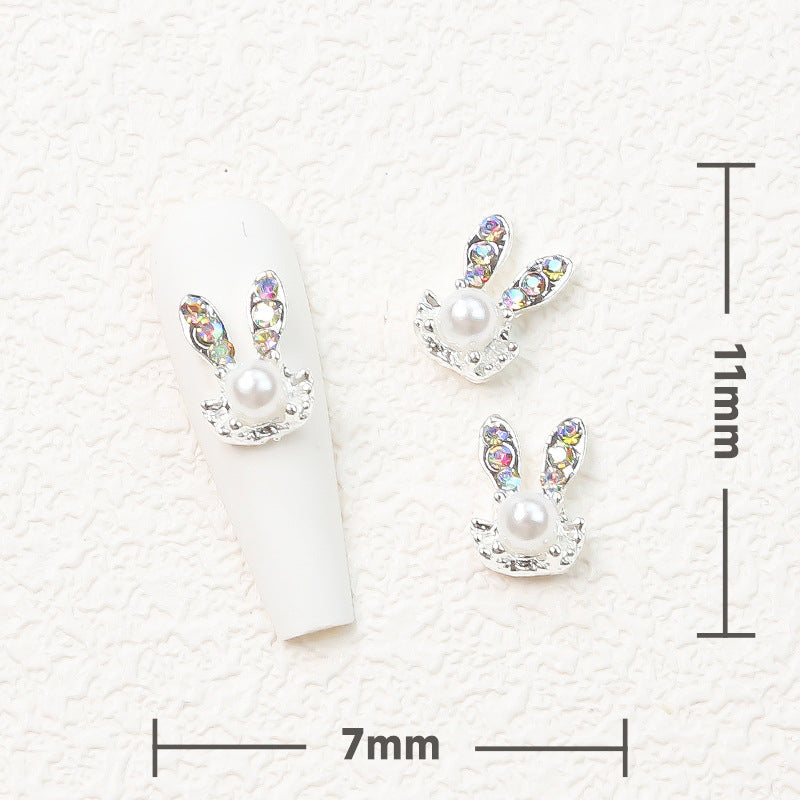 LX2 #137-139 2PCS Bunny Head Nail Charm