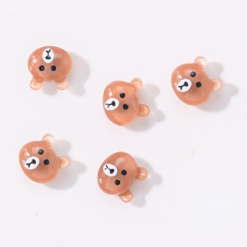 #403 2PCS Brown Bear Nail Charm