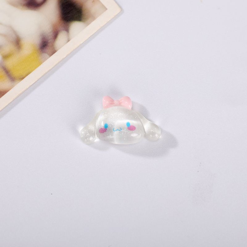 #303 2PCS Crystal Cinnamoroll Head Nail Charm