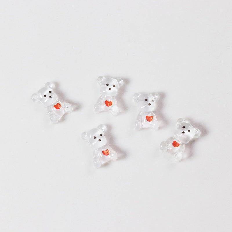 #171-172 2PCS Sitting Jelly Heart Belly Bear Nail Charm