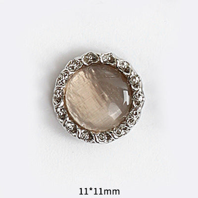 LX2 #055-064 2PCS Pearl Frame Circle Nail Charm