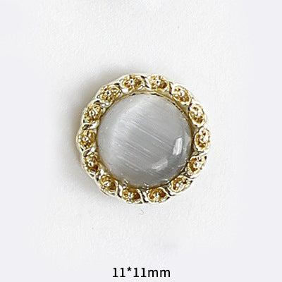 LX2 #055-064 2PCS Pearl Frame Circle Nail Charm